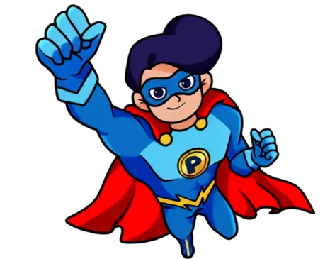 Parasat superhero mascot